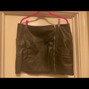 Express Black Leather Skirt